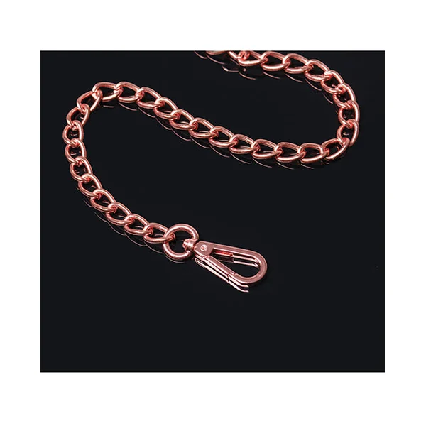 Pleasure Collection Leash - Black/Rose Gold