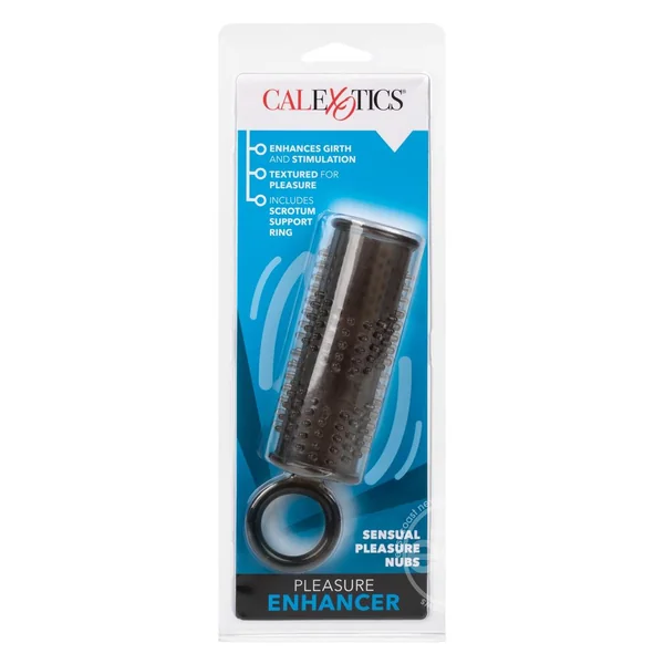 Pleasure Enhancer Penis Sleeve with Scrotum Support - Smoke