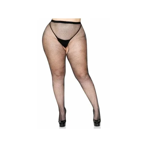 Plus Size Crotchless Fishnets