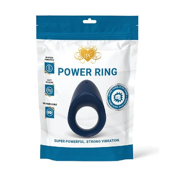 Power Ring Vibrating Cock Ring - Blue
