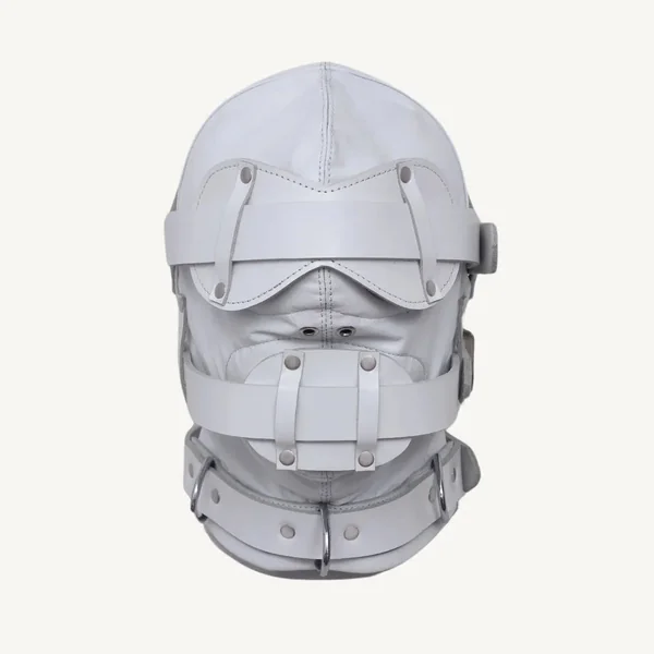 Premium Leather Bondage Hood Mask with Removable Mouth Gag