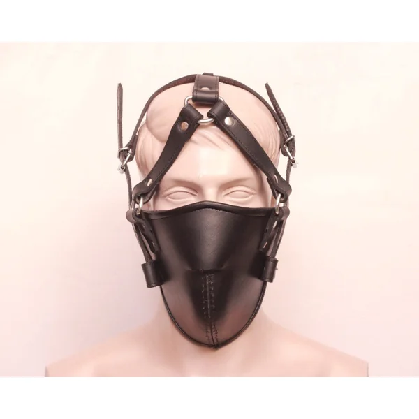 Premium Leather Bondage Muzzle with Adjustable Straps