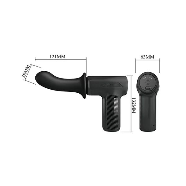 Pretty Love DJ Doctor Thrusting Gun Massager - Black