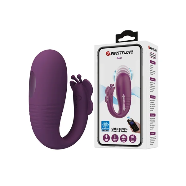 Pretty Love Klay App-Enabled Thrusting Hands-Free Vibrator - Purple