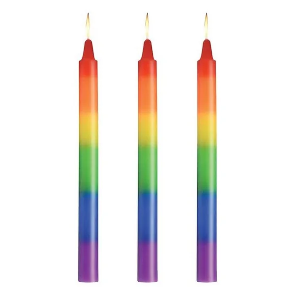 Pride Rainbow Drip Candles Set of 3