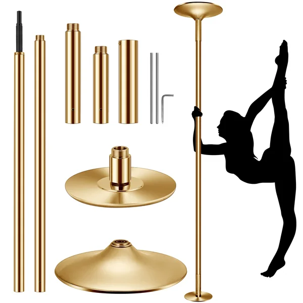 Professional Spinning Dancing Pole, 45mm Portable Dance Pole for Home Fitness gold
