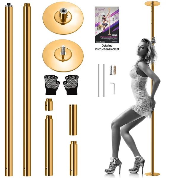 Professional Spinning Dancing Pole Gold