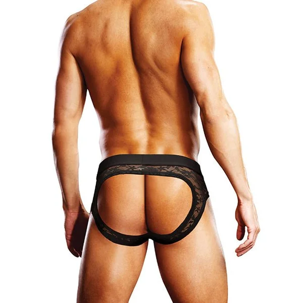 Prowler Lace Open Back Brief - Black MD
