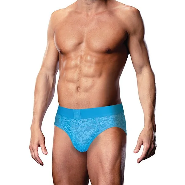 Prowler Lace Open Back Brief - Blue XL