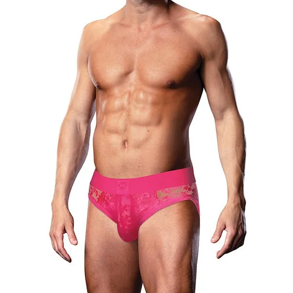 Prowler Lace Open Back Brief - Pink XL