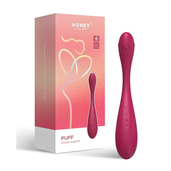 Puff App-Controlled Inflatable Kegel Ball - Dark Red