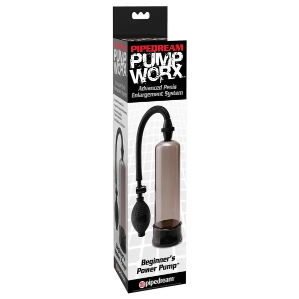 Pump Worx Beginner's Power Pump Advanced Penis Pump - Smoke And Black