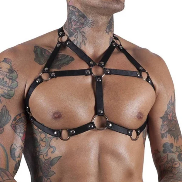 Punk Vest Vest SM Men’s Bondage Sexy Underwear Leather