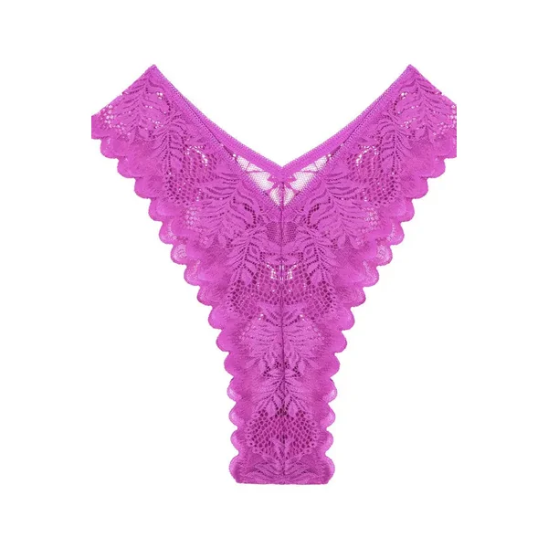 Purple Lace Cheeky Cut Thong