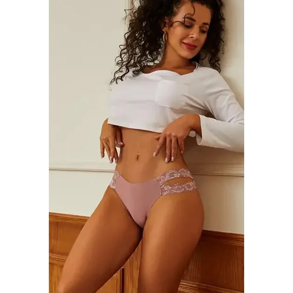 Purple Lace Strap Hipster Panty