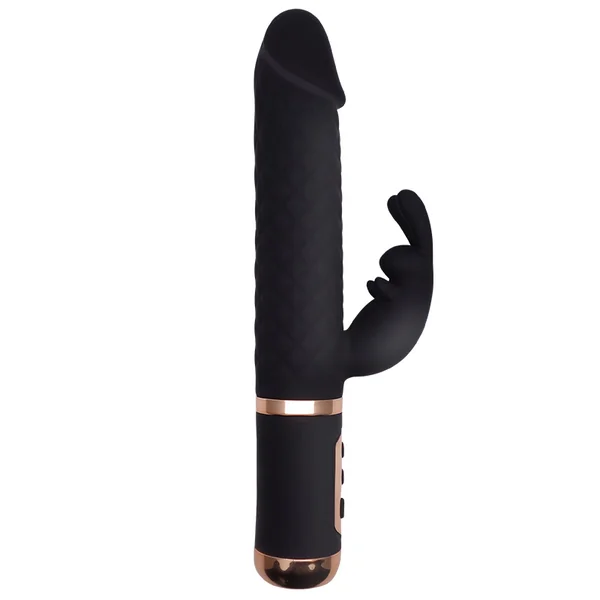 Rabbit Vibrator with Rotating Shaft & Licking Tongue – 7×7 Modes | Dual Motor | Waterproof Silicone Toy