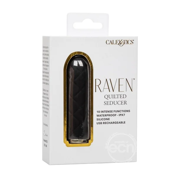 Raven Quilted Seducer Rechargeable Silicone Bullet - Black