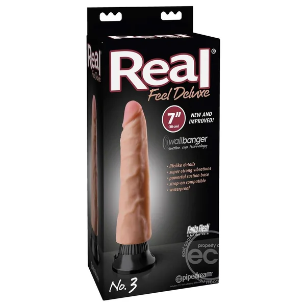 Real Feel Deluxe No. 3 Wallbanger Vibrating Dildo 7in - Vanilla