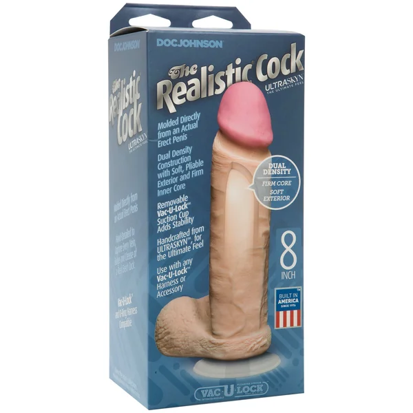 Realistic Cock Ur3 - White - 8"