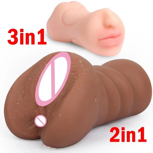 Realistic Women Pussy Vaginal Male Masturbator Artificial Real Vagina Anal Blowjob Masturbation Soft Stick Oral Sex Toys For Men