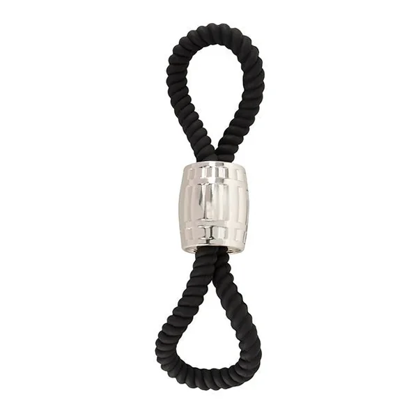 Rebel Two Loop Heavy Rope Cock Lasso - Black