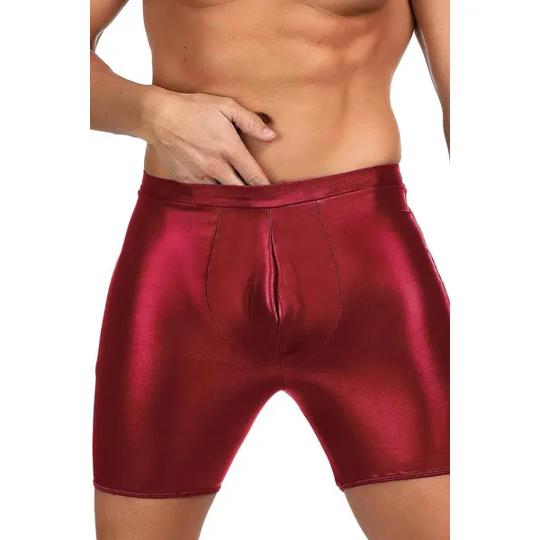 Red Open Back Long Line Boxer Shorts