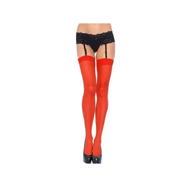 Red Sheer Thigh High Stockings