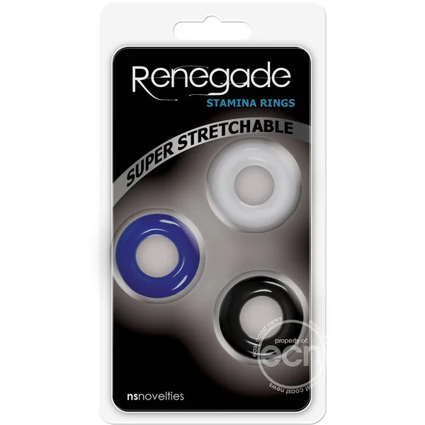 Renegade Stamina Rings Cock Rings (Set of 3) - Assorted Colors
