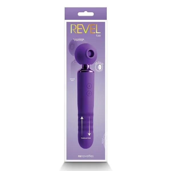 Revel Fae Rechargeable Silicone Vibrator with Clitoral Stimulator - Purple