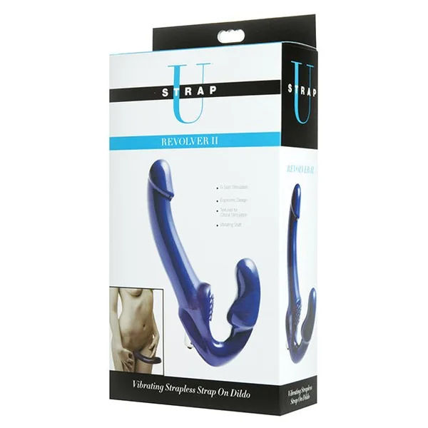 Revolver II Strapless Strap On G-spot Dildo - Blue