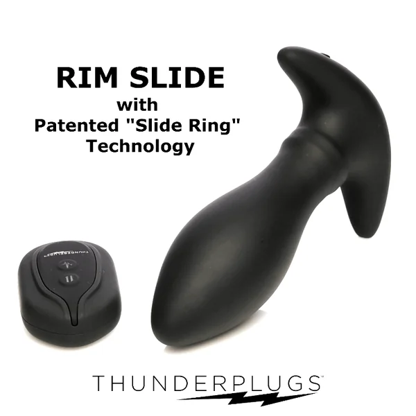 Rim Slide 10X Sliding Ring Silicone Butt Plug with Remote