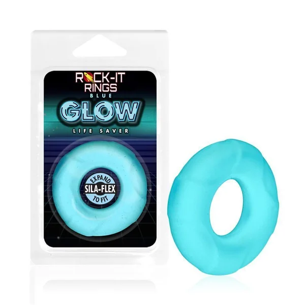 Rock-it Rings GLOW The Lifesaver C-Ring - Glows in the Dark! - Blue