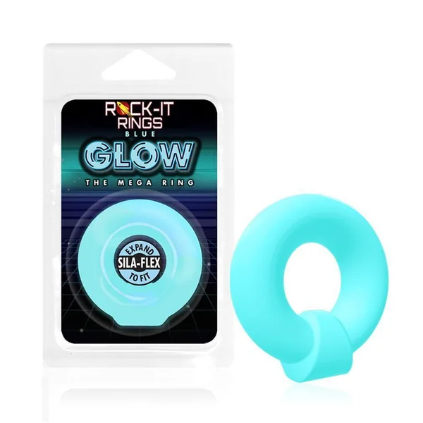 Rock-it Rings GLOW The Mega Ring C-Ring - Glows in the Dark! - Blue