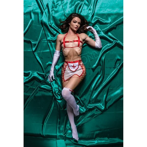 Role Play Naughty Nurse 5 Pc Set Red/white