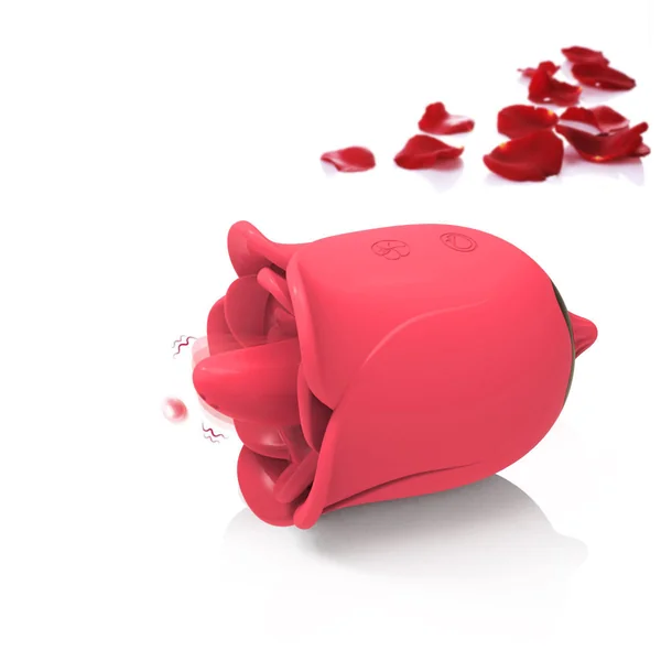 Romantic Rose Tongue Vibrator – 10 Vibration Modes | Waterproof Silicone Clit Toy with USB Magnetic Charging