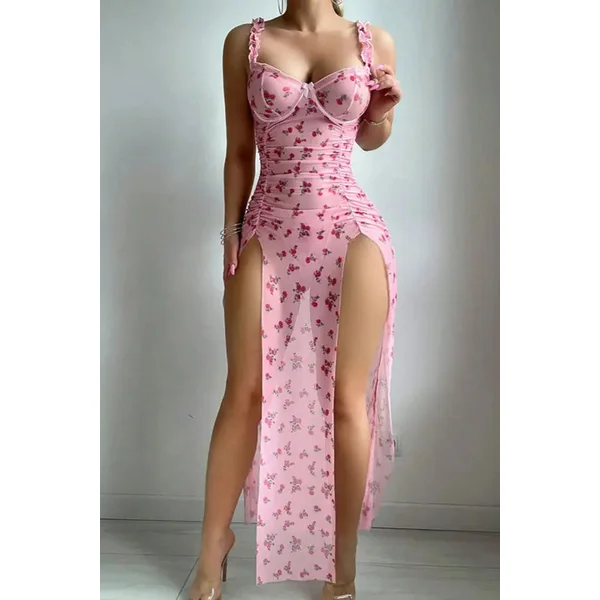 Rose Print Long Nightgown