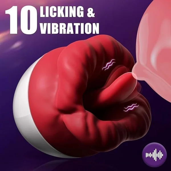 Rose Sex Toys Vibrator For Women – Adult Toys With 10 Vibrating & 10 Tongue Licking Modes, Nipple Toys Clitoral Vibrator G-Spot Vibrators, Adult Sex Toys