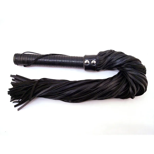 Rouge Leather Flogger with Leather Handle For Impact Play