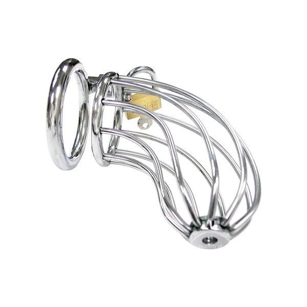 Rouge Stainless Steel Chastity Cock Cage with Padlock