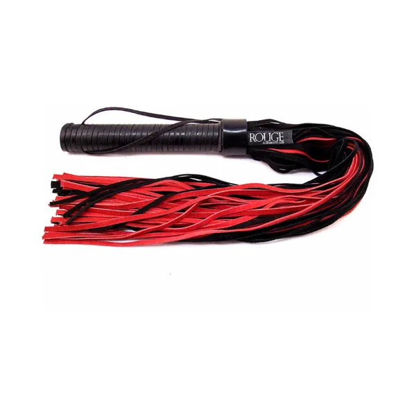 Rouge Suede Flogger with Leather Handle For Impact Play