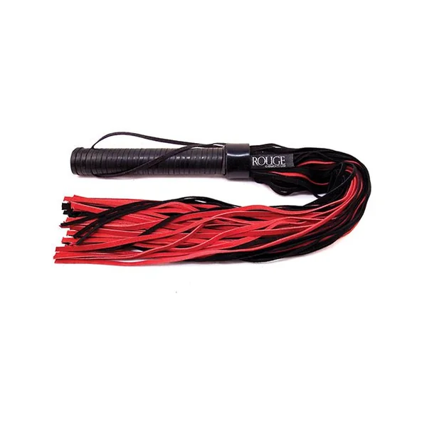 Rouge Suede Flogger w/Leather Handle - Black/Red