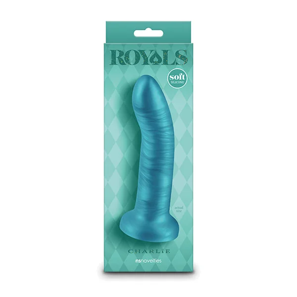 Royals 6" Charlie Curved Dildo - Metallic Teal