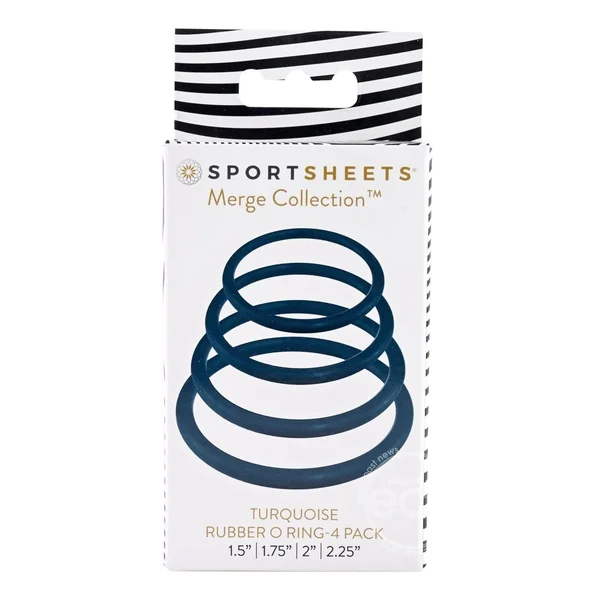 Rubber O-Ring Assorted Sizes (4 pack) - Turquoise