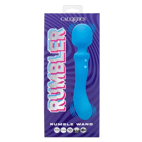 Rumbler Rumble Wand Rechargeable Silicone Vibrator - Blue