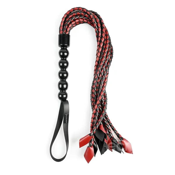 Saffron Braided Flogger - Black/Red