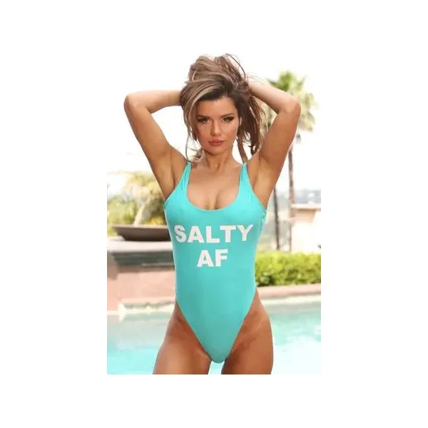 "Salty AF" Turquoise Swimsuit