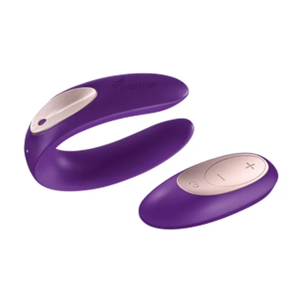 Satisfyer Double Plus Partner Vibrator w/ Remote - Purple