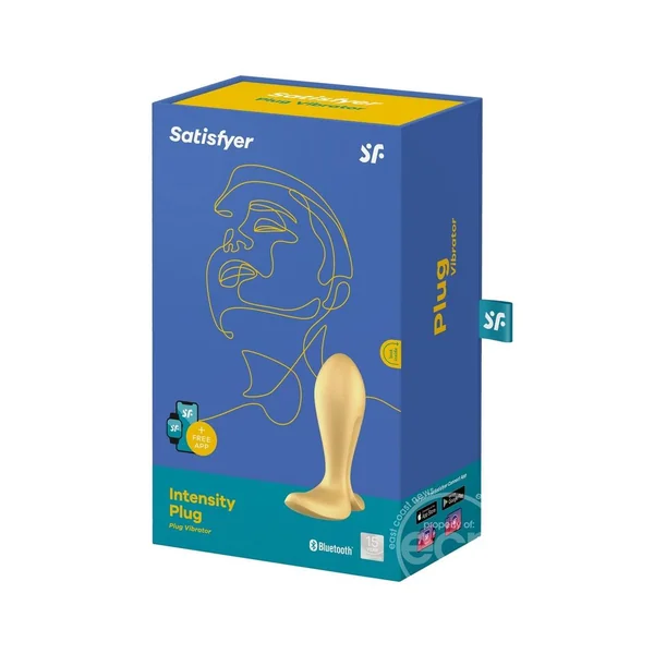 Satisfyer Intensity Plug Rechargeable Silicone Connect App Anal Plug - Gold