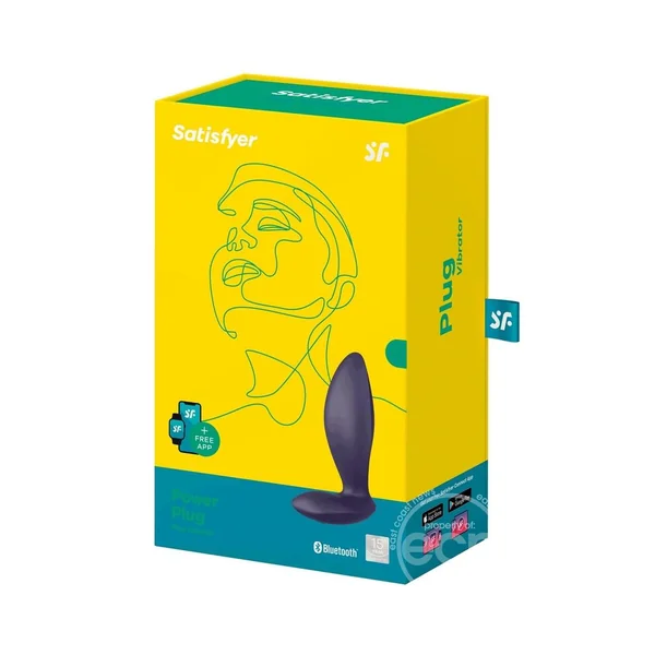 Satisfyer Power Plug Rechargeable Silicone Connect App Anal Plug - Plum