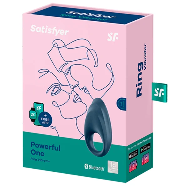 Satisfyer Powerful One Blue Vibrating Cock Ring